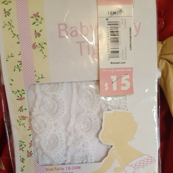 Red Holiday Dress & Bloomers W/Tights Christmas 18 - Picture 5 of 5